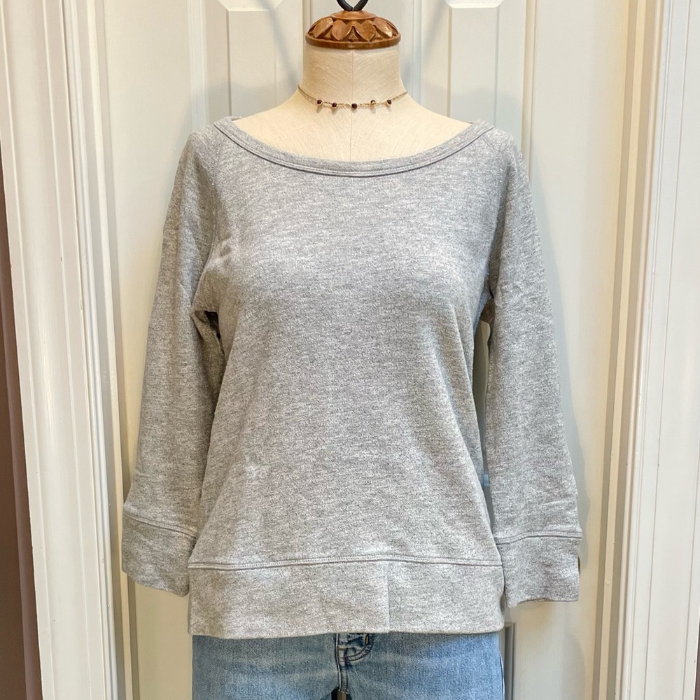James Perse Gray Boat Neck Sweater
